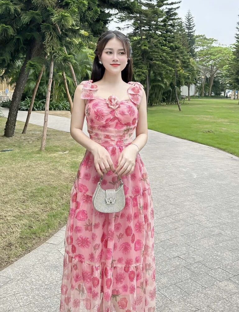 Đầm bông dáng dài 1