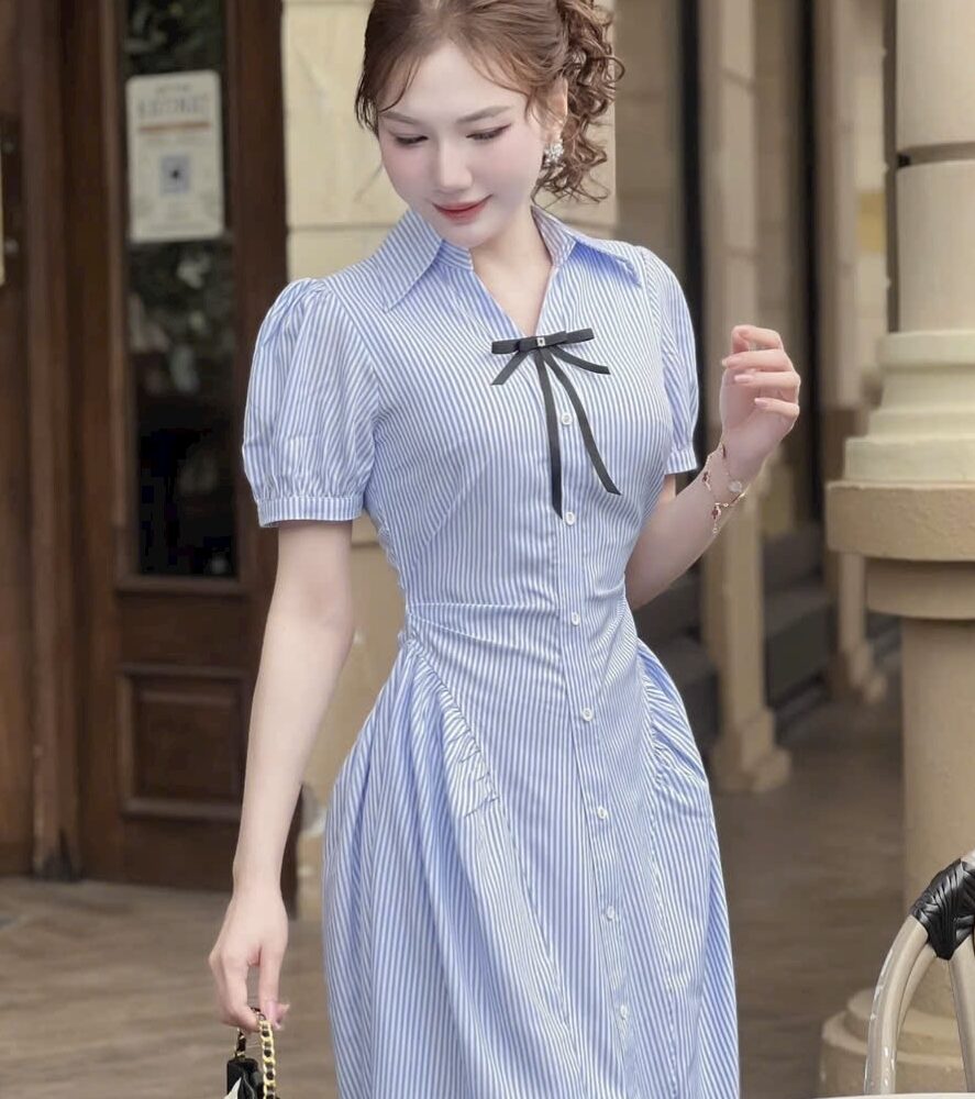 Đầm sơ mi dáng xoè