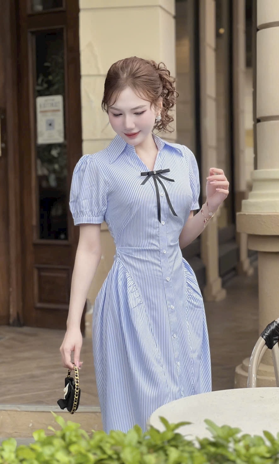 Đầm sơ mi dáng xoè